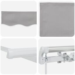 Berkfield Home Manual Retractable Awning Light Grey 400x350 cm - thumbnail 8