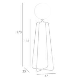 Angel Cerda Floor Lamp, Gold Steel & White Glass, 170 cm - thumbnail 8