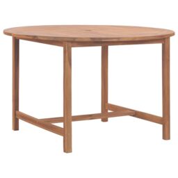 Berkfield Home Garden Dining Table Ã˜110x75 cm Solid Wood Teak in Brown - Size: 110x75 cm - thumbnail 1