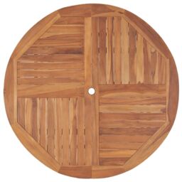 Berkfield Home Garden Dining Table Ã˜110x75 cm Solid Wood Teak in Brown - Size: 110x75 cm - thumbnail 4