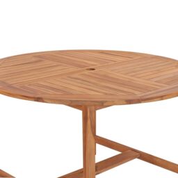 Berkfield Home Garden Dining Table Ã˜110x75 cm Solid Wood Teak in Brown - Size: 110x75 cm - thumbnail 5