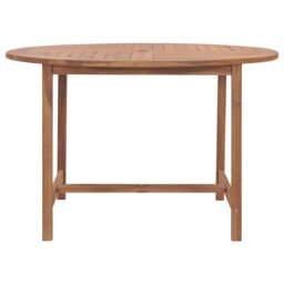 Berkfield Home Garden Dining Table Ã˜110x75 cm Solid Wood Teak in Brown - Size: 110x75 cm - thumbnail 2