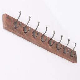 Glasstone 8 Hook 100cm Wooden Coat Hanger in Brown - thumbnail 1
