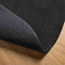 Berkfield Home Modern Area Rug Black 140x200 cm Polyester Non-Slip - Size: Medium - thumbnail 5