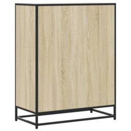 Berkfield Home Shoe Cabinet Sonoma Oak 75x38x97.5 cm Engineered Wood & Metal in Brown - thumbnail 6