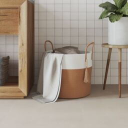 Berkfield Home Storage Basket Brown & White √ò40x35 cm Cotton - Size: 40x35 cm - thumbnail 3