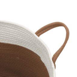 Berkfield Home Storage Basket Brown & White √ò40x35 cm Cotton - Size: 40x35 cm - thumbnail 6