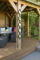 "MirrorOutlet Black Metal Framed Tear Drop Garden Wall Mirror 49"" X 6"" 124CM X 15CM - Size: 1 Pack" - thumbnail 1