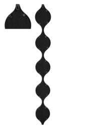 "MirrorOutlet Black Metal Framed Tear Drop Garden Wall Mirror 49"" X 6"" 124CM X 15CM - Size: 1 Pack" - thumbnail 3