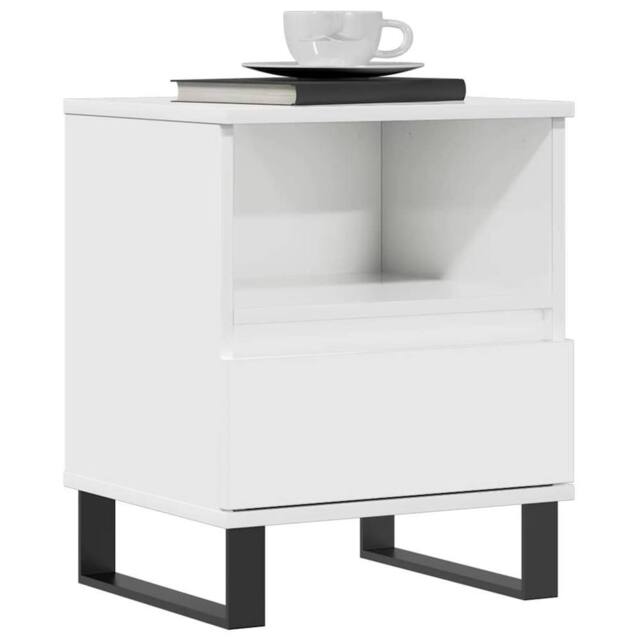 Berkfield Home Modern Bedside Cabinet High Gloss White 40x35x50 cm Engineered Wood - Size: 40 x 35 x 50 cm - image 1