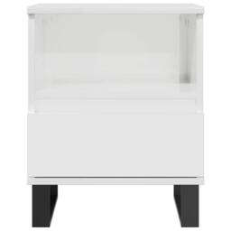 Berkfield Home Modern Bedside Cabinet High Gloss White 40x35x50 cm Engineered Wood - Size: 40 x 35 x 50 cm - thumbnail 4