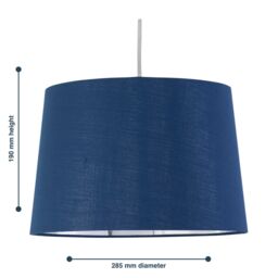First Choice Lighting Zoey - Navy Blue with Silver Inner 28cm Easy Fit Pendant or Lamp Shade - thumbnail 6