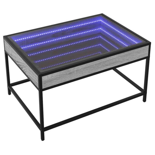 Berkfield Home Decorative Coffee Table with Infinity LED Grey Sonoma 70x50x41 cm - Size: 70 x 50 x 41 cm - image 1