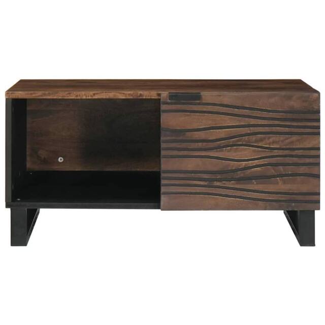 Berkfield Home Decorative Coffee Table 80 x 50 x 40 cm - Solid Mango Wood & Engi in Brown - image 1
