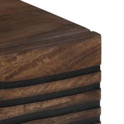 Berkfield Home Decorative Coffee Table 80 x 50 x 40 cm - Solid Mango Wood & Engi in Brown - thumbnail 6