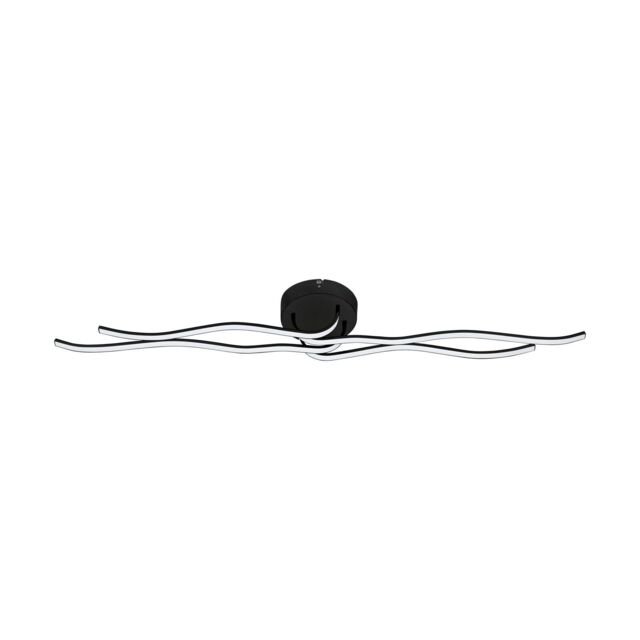 Loops Wall Flush Ceiling Light Colour Black Shade White Plastic Bulb LED 40W Included - image 1