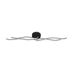 Loops Wall Flush Ceiling Light Colour Black Shade White Plastic Bulb LED 40W Included - thumbnail 1