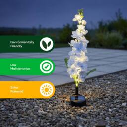 Gardenwize Solar Blue Delphinium Stake Light - 20 LED Garden Flower Light - thumbnail 6