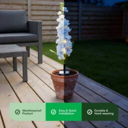 Gardenwize Solar Blue Delphinium Stake Light - 20 LED Garden Flower Light - thumbnail 3