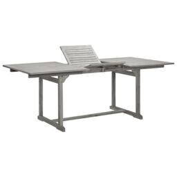 Berkfield Home Garden Dining Table (150-200)x100x75 cm Solid Acacia Wood in Grey