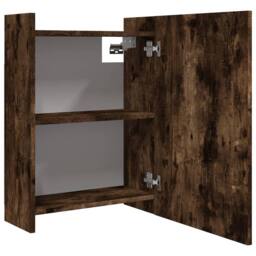 Berkfield Home Practical Bathroom Mirror Cabinet Smoked Oak 62.5x20.5x64cm Engin in Brown - Size: 62.5x20.5x64 cm - thumbnail 7