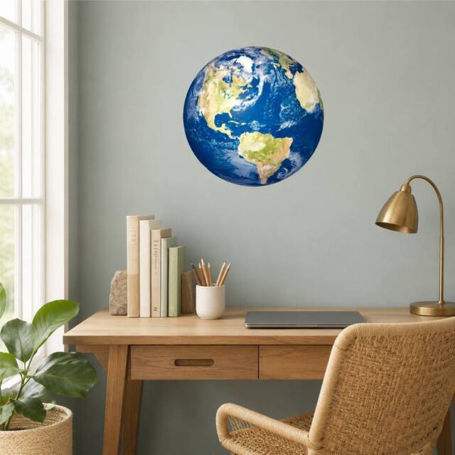 60 SECOND MAKEOVER Planet Earth Wall Sticker 60cm x 60cm - Size: 60 cm x 60 cm - image 1
