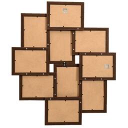 Berkfield Home Collage Photo Frame for 10x(10x15 cm) Picture Dark Brown MDF - Size: 10x15 cm - thumbnail 3