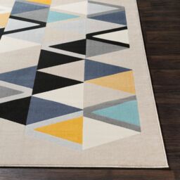 Livabliss City- Geometric Yellow Blue Grey Black Living Dining Bedroom Rug - Size: 160 cm x 220 cm - thumbnail 5