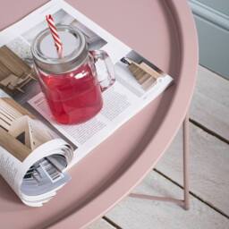 Nöa and Nani Bjarni Coffee Table Metal Side Table in Blush Pink - thumbnail 4