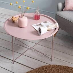 Nöa and Nani Bjarni Coffee Table Metal Side Table in Blush Pink - thumbnail 1