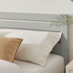 FurnitureboxUK Declan Solid Pine Double Bed Frame in Light Grey - thumbnail 3