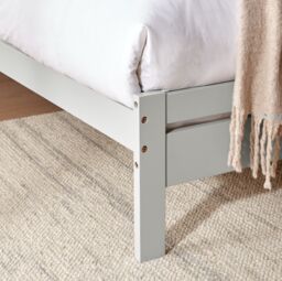 FurnitureboxUK Declan Solid Pine Double Bed Frame in Light Grey - thumbnail 5