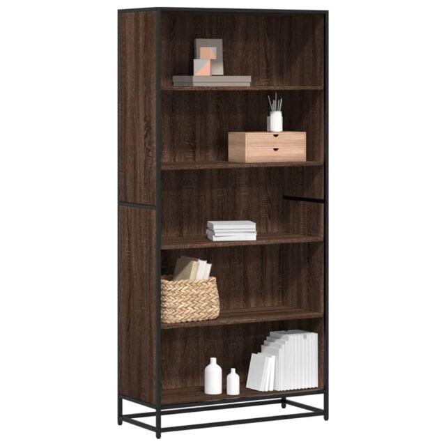 Berkfield Home Bookcase Brown Oak 80.5x35x170.5 cm Engineered Wood - image 1