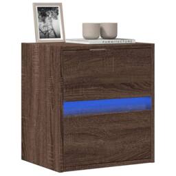 Berkfield Home TV Wall Cabinet with LED Lights Brown Oak 41x31x45 cm - Size: 41 x 31 x 45 cm - thumbnail 2