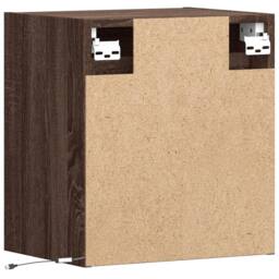 Berkfield Home TV Wall Cabinet with LED Lights Brown Oak 41x31x45 cm - Size: 41 x 31 x 45 cm - thumbnail 8