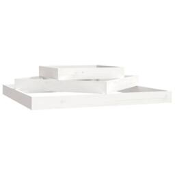 Berkfield Home Planter White 112x112x27 cm Solid Wood Pine - Size: 112 x 112 x 27 cm - thumbnail 3
