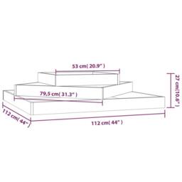 Berkfield Home Planter White 112x112x27 cm Solid Wood Pine - Size: 112 x 112 x 27 cm - thumbnail 6
