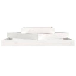Berkfield Home Planter White 112x112x27 cm Solid Wood Pine - Size: 112 x 112 x 27 cm - thumbnail 4