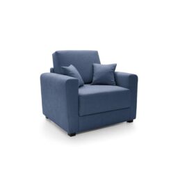 Abakus Direct Olly Linen Single Sofa Bed in Dark Blue - thumbnail 3