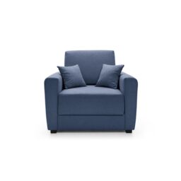 Abakus Direct Olly Linen Single Sofa Bed in Dark Blue - thumbnail 2