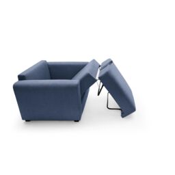 Abakus Direct Olly Linen Single Sofa Bed in Dark Blue - thumbnail 5