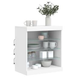 Berkfield Home Sideboard with LED Lights White 60.5x37x67 cm - thumbnail 4