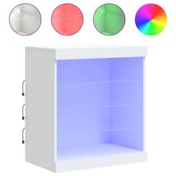 Berkfield Home Sideboard with LED Lights White 60.5x37x67 cm - thumbnail 3