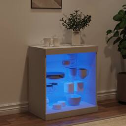 Berkfield Home Sideboard with LED Lights White 60.5x37x67 cm - thumbnail 1