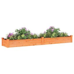 Berkfield Home Garden Raised Bed with Liner Brown 240x45x25 cm Solid Wood Fir - Size: 240 x 45 x 25 cm - thumbnail 1