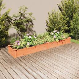 Berkfield Home Garden Raised Bed with Liner Brown 240x45x25 cm Solid Wood Fir - Size: 240 x 45 x 25 cm - thumbnail 2