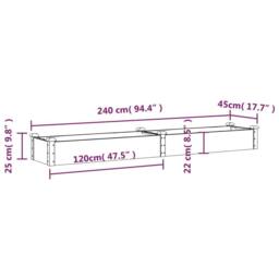 Berkfield Home Garden Raised Bed with Liner Brown 240x45x25 cm Solid Wood Fir - Size: 240 x 45 x 25 cm - thumbnail 8
