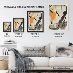 "Artery8 Jane Avril Can Can Dancer Vintage Wall Art Print Toulouse Lautrec - Size: W12"" x H16""" - thumbnail 3