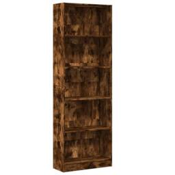 Berkfield Home Bookcase Smoked Oak 60x24x176 cm Engineered Wood in Brown - Size: 60 x 24 x 176 cm - thumbnail 1