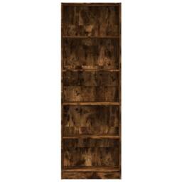 Berkfield Home Bookcase Smoked Oak 60x24x176 cm Engineered Wood in Brown - Size: 60 x 24 x 176 cm - thumbnail 4